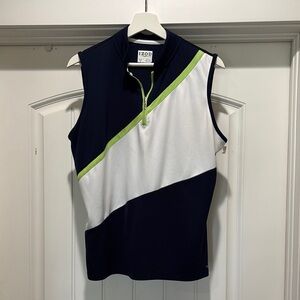 Izod Women's Sleeveless Top - Navy, White, and Lime